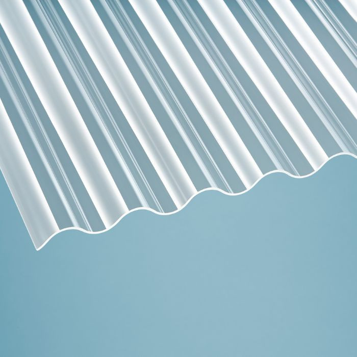 Polycarbonat Wellplatte 2,5 mm Sinus 76/18 klar / farblos 7000mm