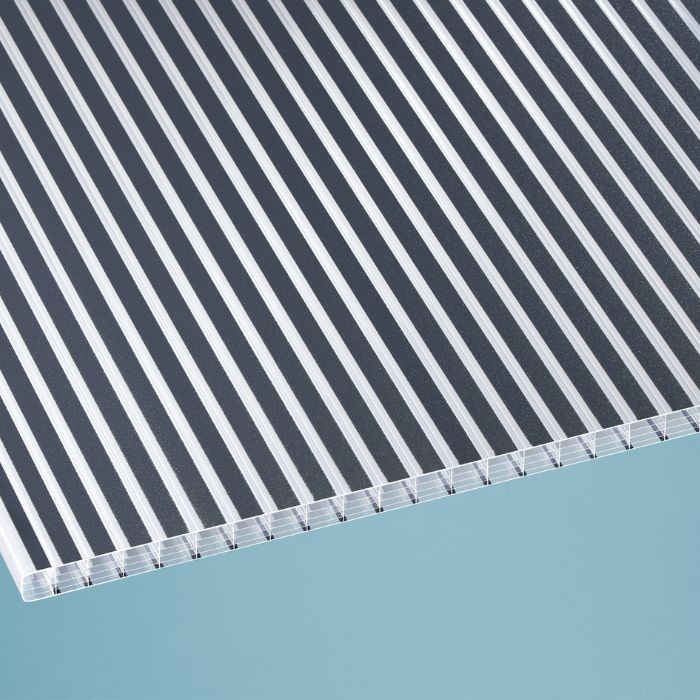 Polycarbonat Hohlkammerplatten gestreift anthrazit 16 mm 