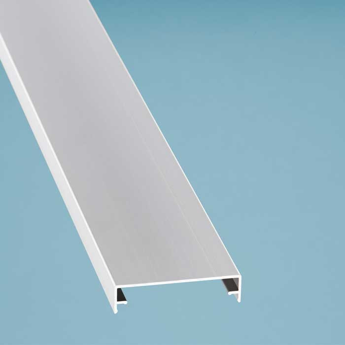 Alu-Zierklemmdeckel eloxiert, silber, 60 x 6000 mm