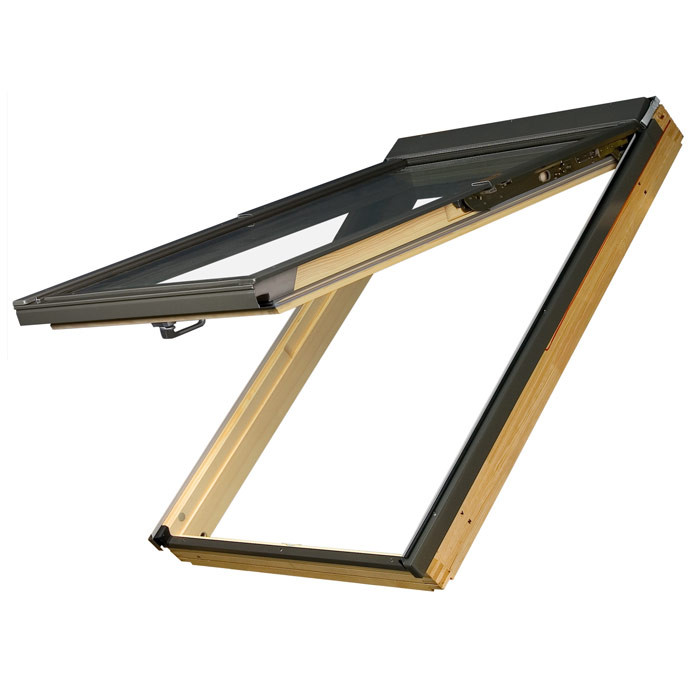 Fakro Dachfenster FPP-V U5 78x118 Klapp-Schwingfenster aus Holz natur