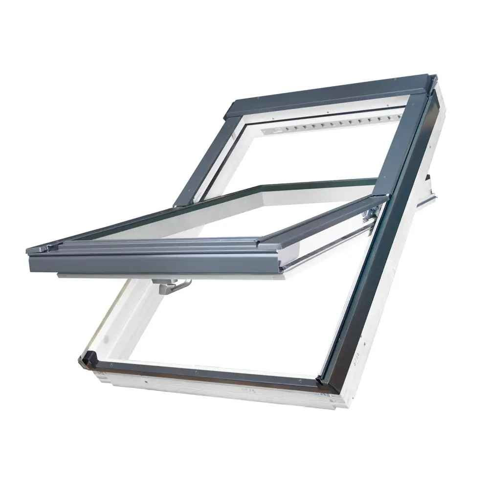 Fakro Dachfenster FTU-V P2 Schwingfenster Holz weiß 78x140cm