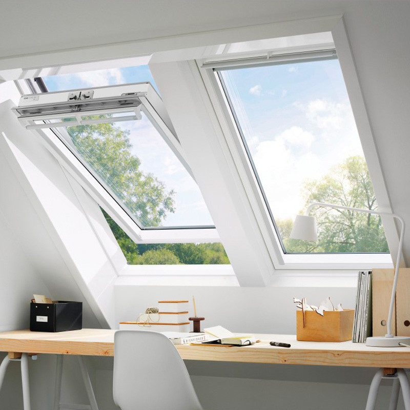 VELUX Schwingfenster GGL MK06 2084 weiß lack ENERGIE Alu grau 78x118cm