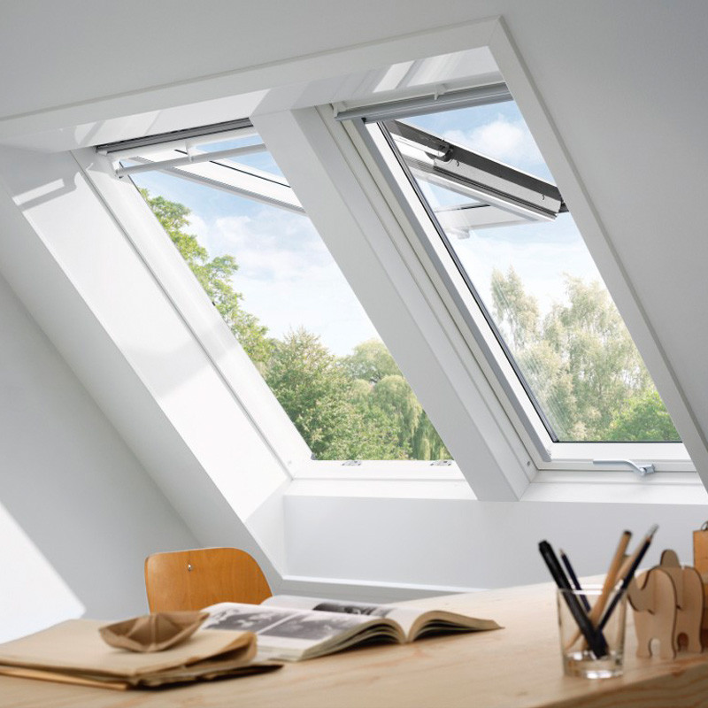 VELUX Klapp-Schwing-Fenster GPL UK04 2066 Holz weiß ENERGIE PLUS Alu 134x98cm