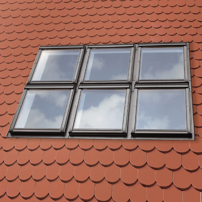 VELUX Kombi-Eindeckrahmen 14 EKB SK06 0021G Biber Doppeldeck. u. li+re Alu