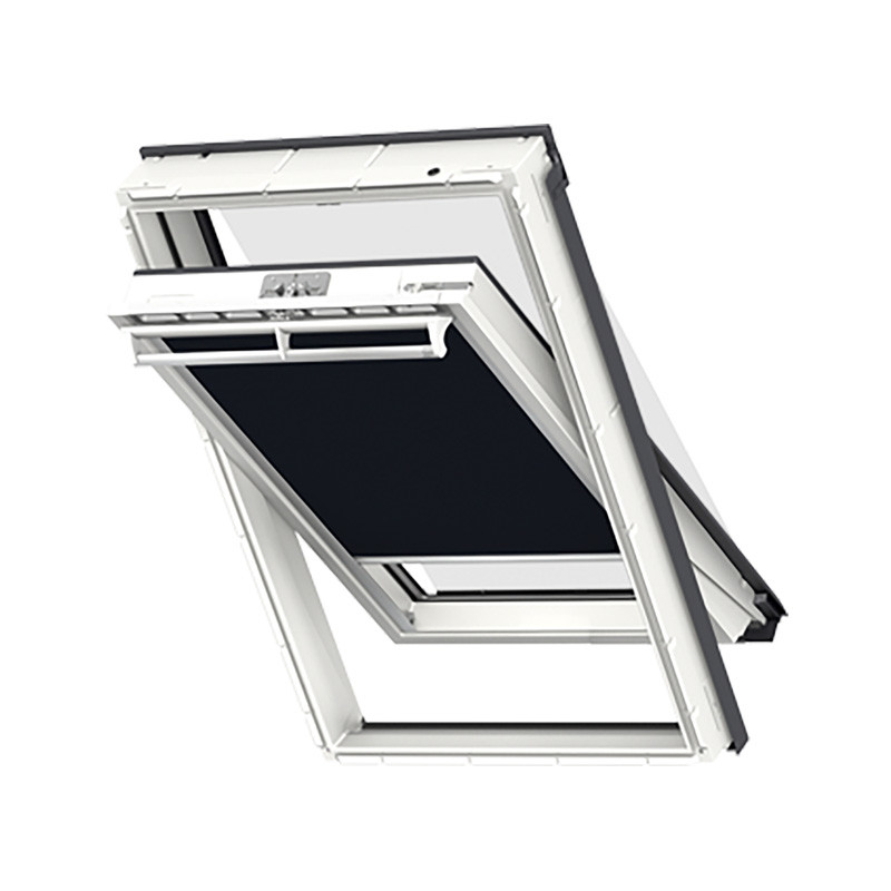 VELUX Markise + Verdunkelungs-Rollo DOU Uni Dunkelblau/Schwarz 1100S