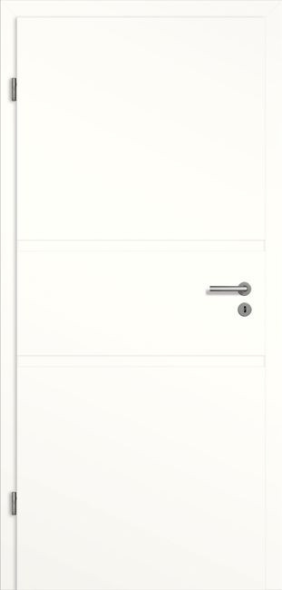 Weißlack Designtür Mokena MO3, 1985 mm x 985 mm, rechts