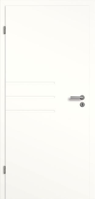 Weißlack Designtür Senesi SF4, 2110 mm x 860 mm, rechts