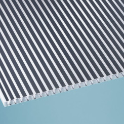 Polycarbonat Hohlkammerplatten gestreift anthrazit 16 mm 
